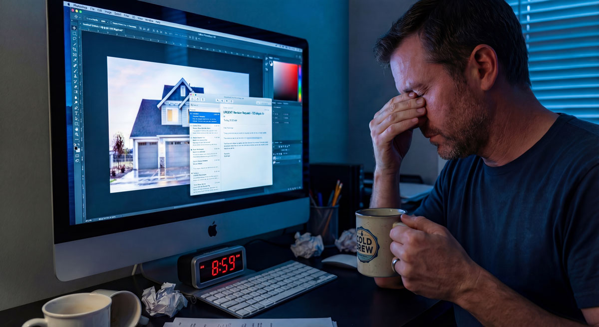 Stressed photographer